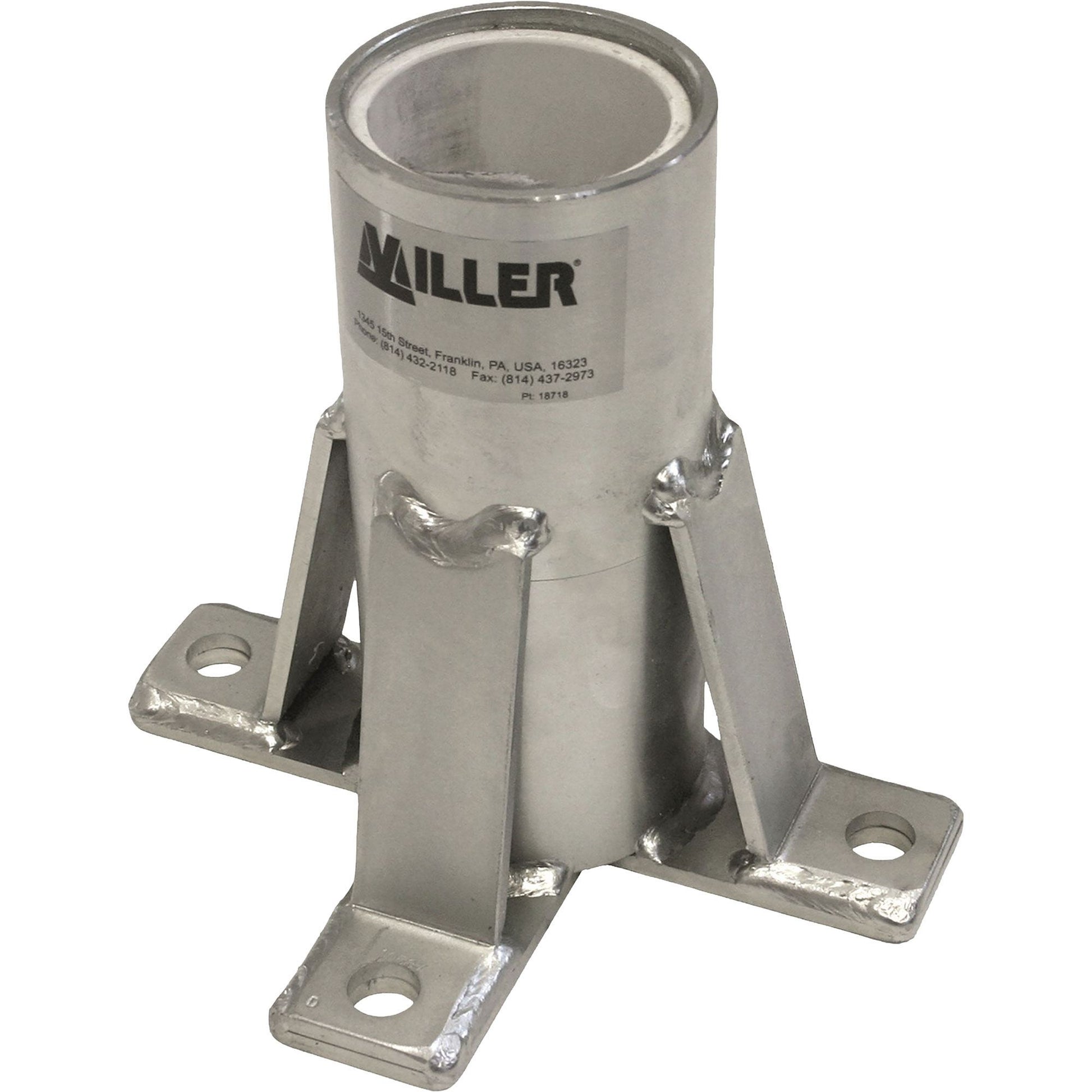 Miller DuraHoist Floor Mount Sleeve 304 Stainless Steel