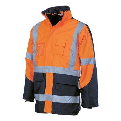 3998 HiVis Cross Back 2 Tone D/N “6 in 1” Contrast Jacket (Outer Jacket and Inner Vest can be sold separately)