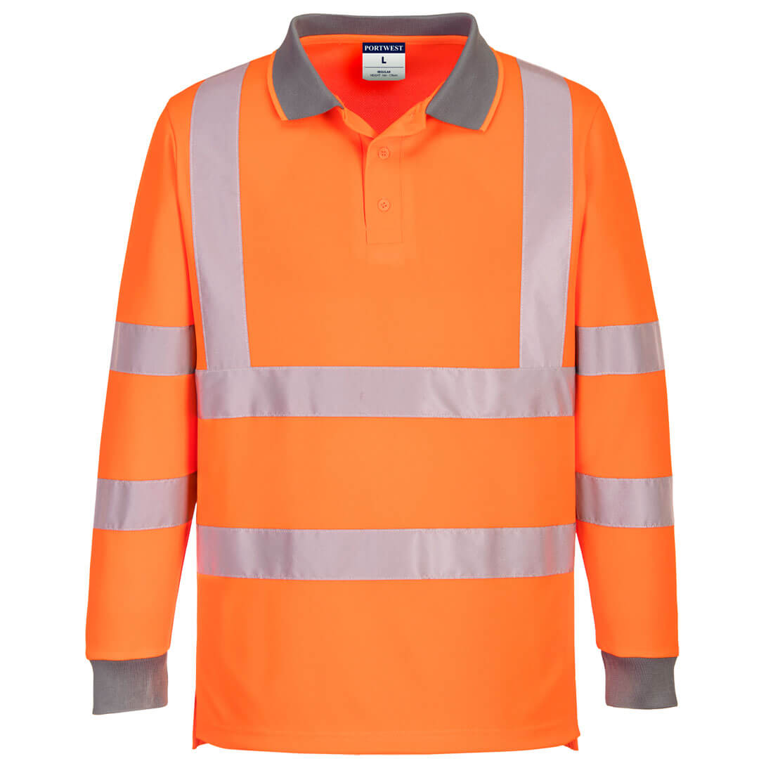 Portwest Eco Hi-Vis Polo Shirt L/S (6 Pack) in Orange