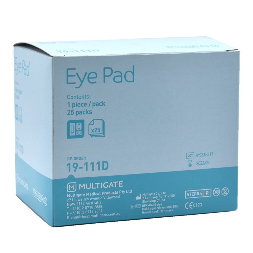 MULTIGATE MEDICAL EP50 Sterile Eye Pads 80mm x 60mm Box of 50