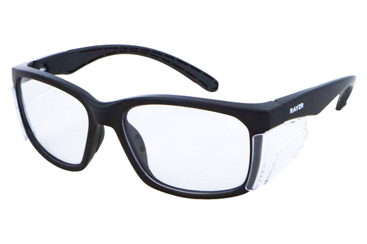 Maxisafe ERZ384 Rayzr Safety Glasses - Matte Black Frame - Clear Lens