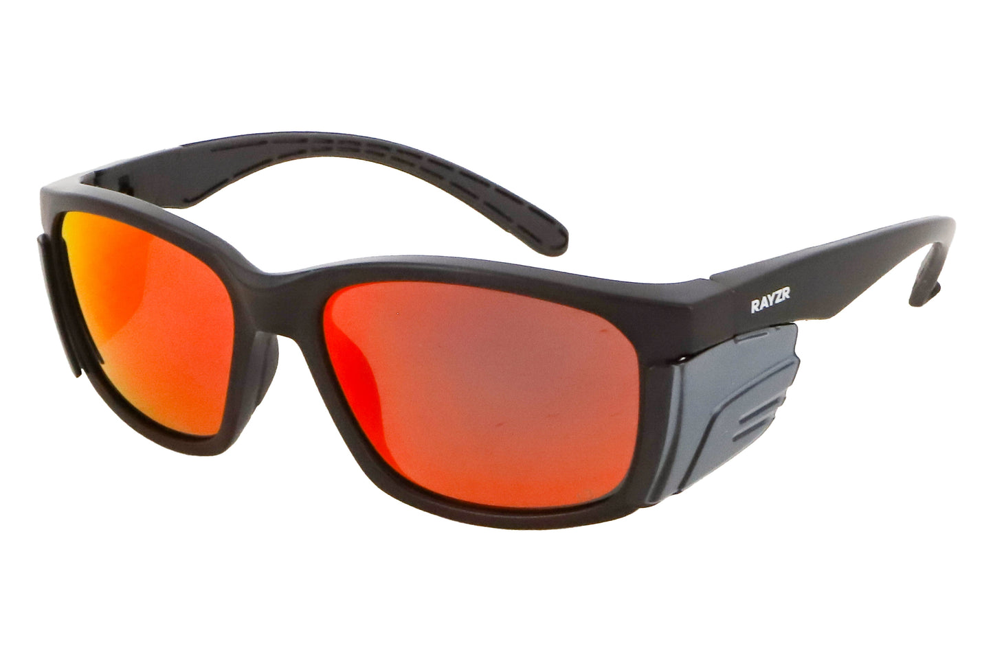 Maxisafe ERZ386 Rayzr Safety Glasses - Matte Black Frame - Red Mirror Polarised
