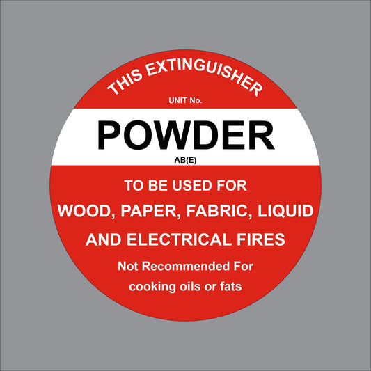17WIL0509 Wilcox This Extinguisher Unit No. Powder Ab(E) To Be Used For Wood, Paper, Fabric, Liquid And Electrical Fires Not Recommended For Cooking Oils Or Fats