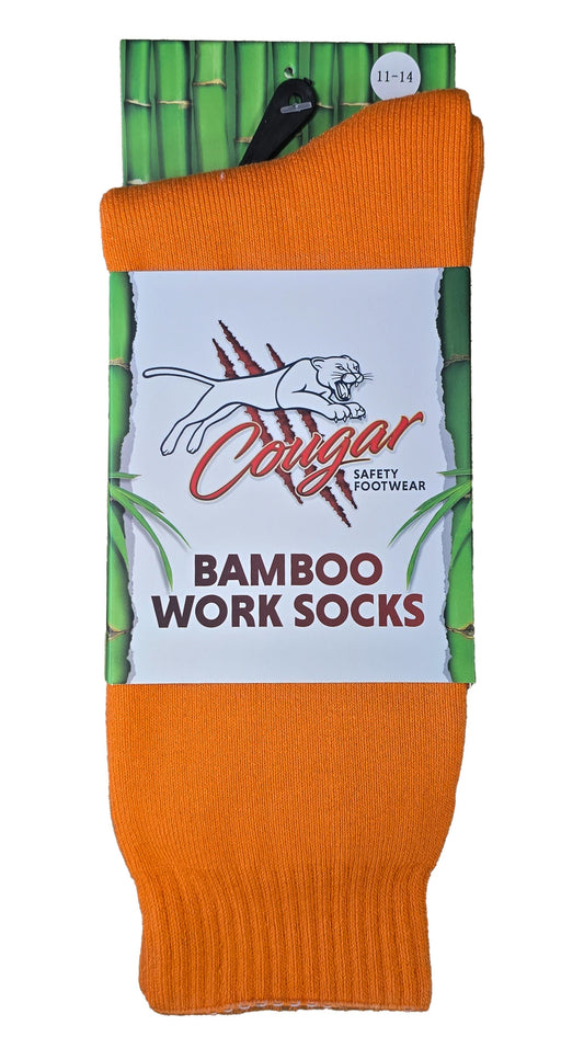 Cougar Footwear FBS851-ORG-L Men's Bamboo Socks - Orange - Large (size 11-14)