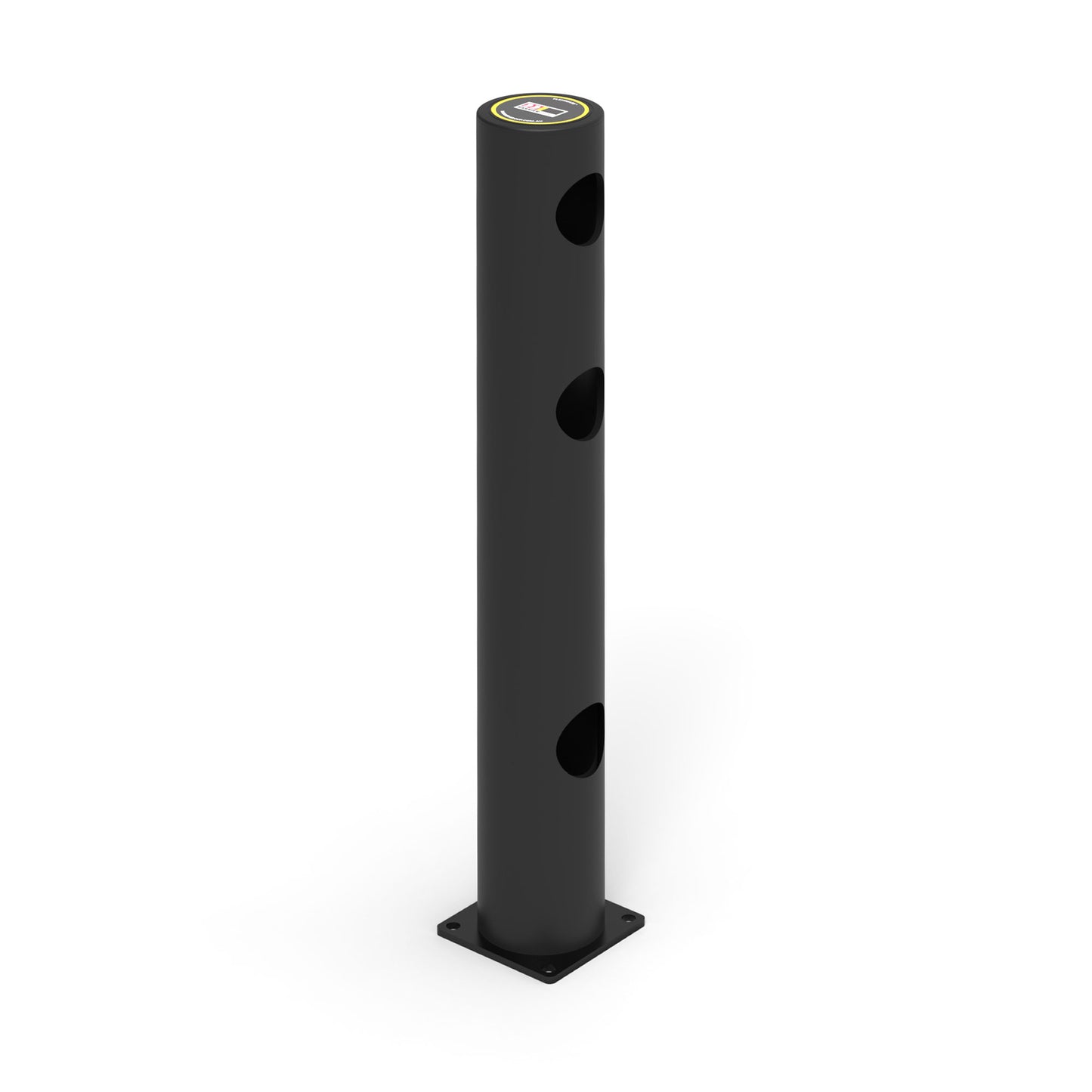 FlexGuard Triple Rail - End Post 168mm Surface Mounted - Polymer Black