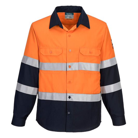 Portwest Portflame FR Class D/N Shirt in Orange/Navy