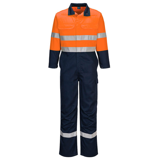 Portwest Portflame FR Coverall in Orange/Navy