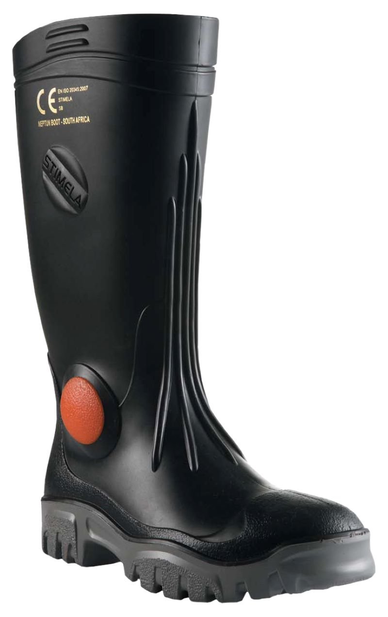 Maxisafe FWG903 Stimela 'Superintendant' Black Gumboots with Safety Toe & Midsole