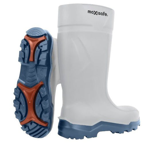 Maxisafe FWS806 XtremeGrip White Polyurethane Gumboots