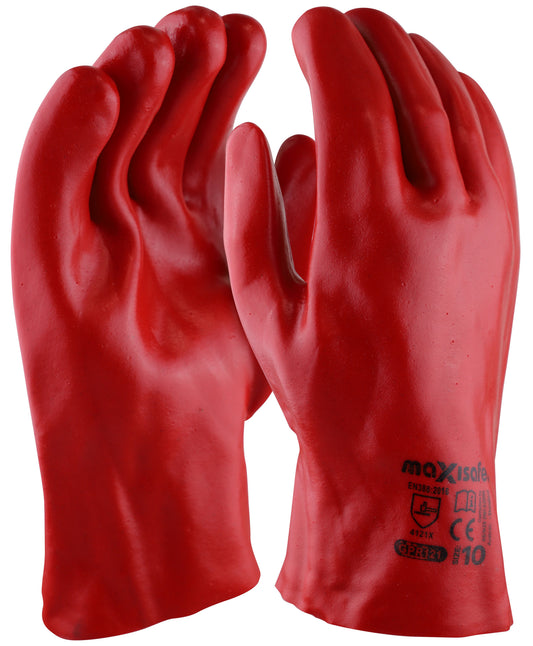 Maxisafe GPR121C Red PVC single dipped, Retail Carded