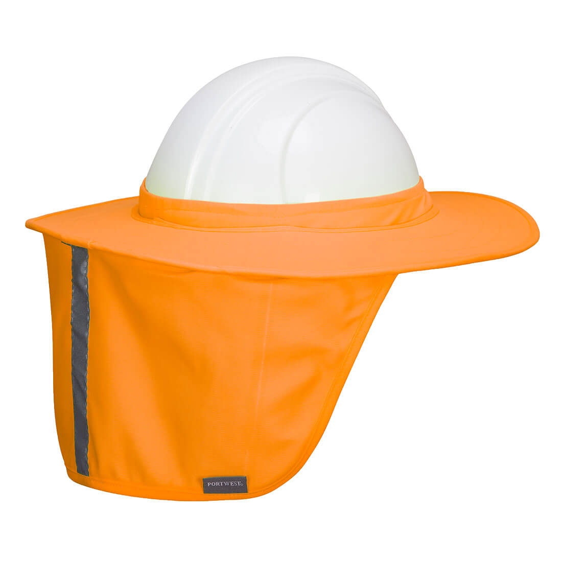 Portwest Hi-Vis Hard Hat Brim with Neck Shade in Orange