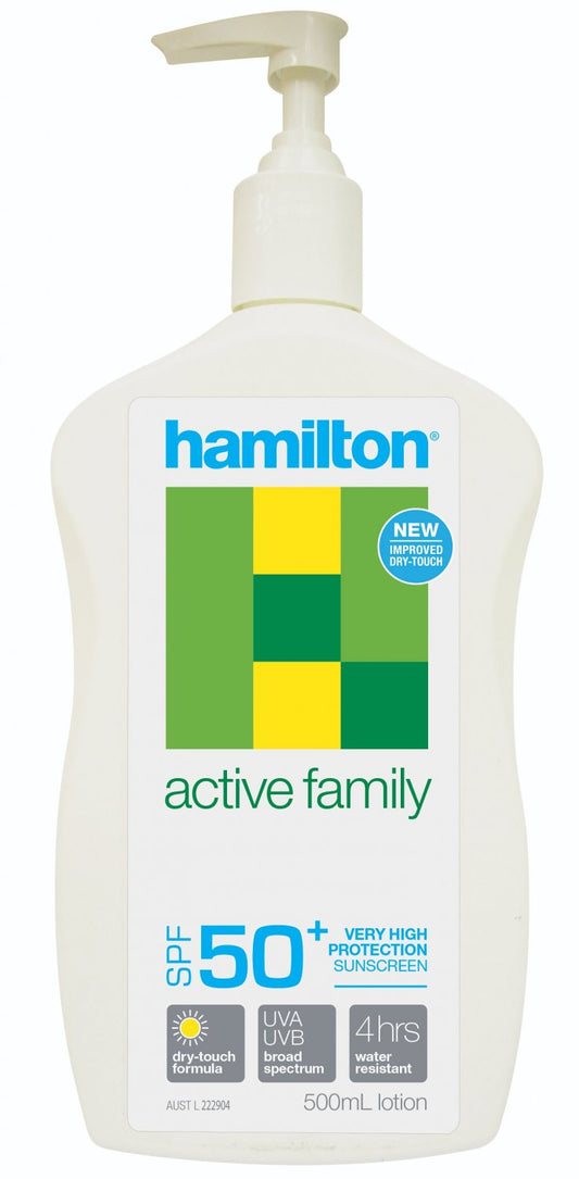 KEY PHARMACEUTICALS H7225 Hamilton Sunscreen Active Family SPF50+ Lotion 500mL