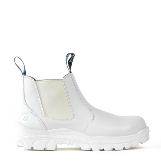 HERCULES- WHITE MICROFIBRE SLIP ON SAFETY BOOT
