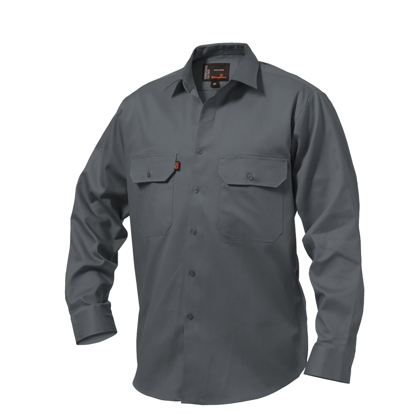 King Gee K04010 Originals Long Sleeve Open Front Cotton Drill Work Shirt