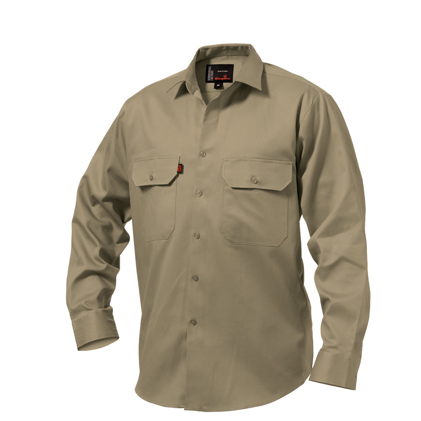 King Gee K04010 Originals Long Sleeve Open Front Cotton Drill Work Shirt