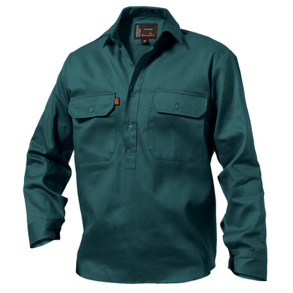 King Gee K04020 Originals Long Sleeve Closed Front Cotton Drill Work Shirt
