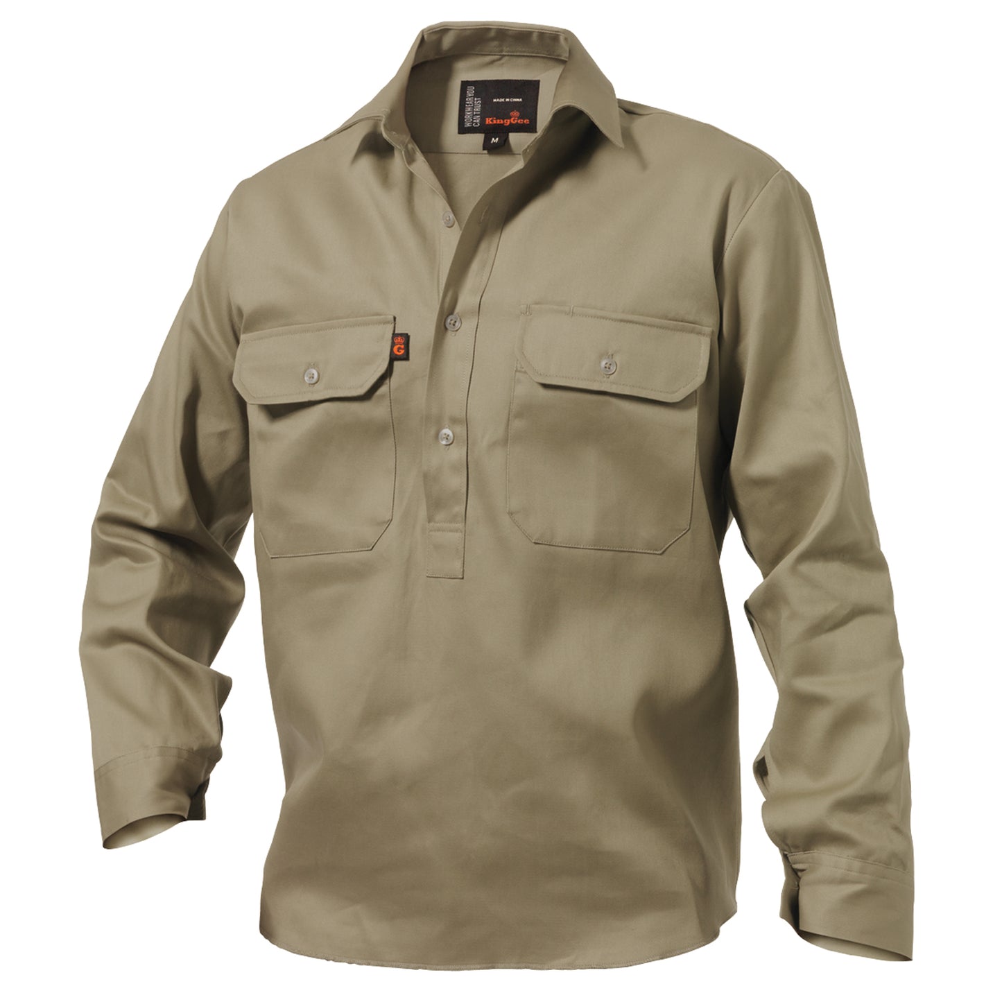 King Gee K04020 Originals Long Sleeve Closed Front Cotton Drill Work Shirt
