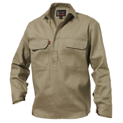King Gee K04020 Originals Long Sleeve Closed Front Cotton Drill Work Shirt