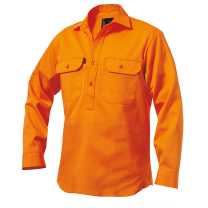 King Gee K04020 Originals Long Sleeve Closed Front Cotton Drill Work Shirt