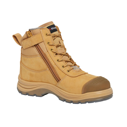 King Gee K27105 Tradie Zip/Lace Composite Safety Work Boots 6" - Wheat