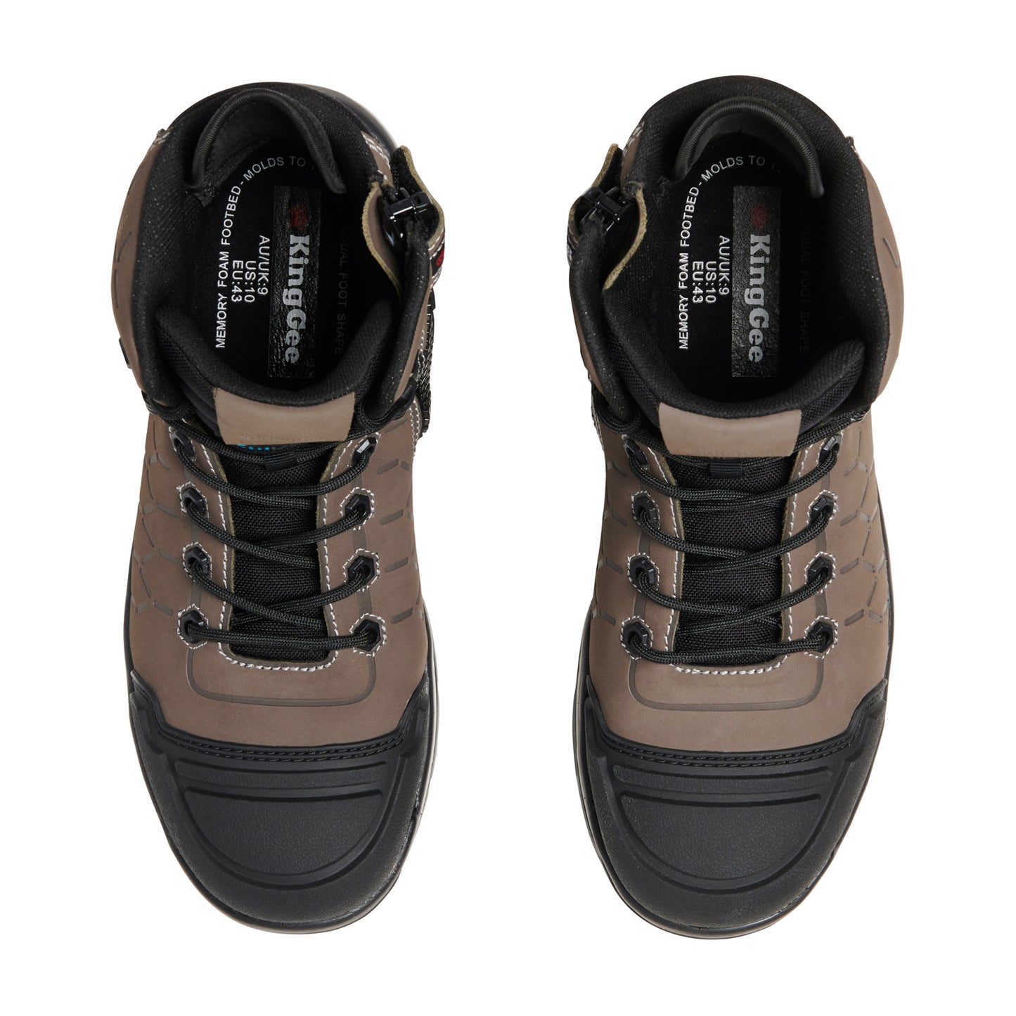 King Gee K27120 Quantum Hybrid Zip/Lace Composite Toe Work Boots 5" - Cedar