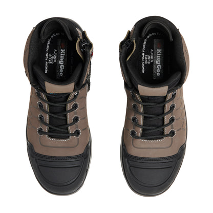 King Gee K27120 Quantum Hybrid Zip/Lace Composite Toe Work Boots 5" - Cedar