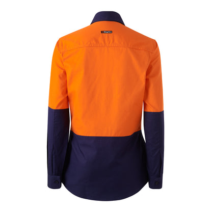 King Gee K44211 Womens Workcool Vented Closed Front Spliced Shirt