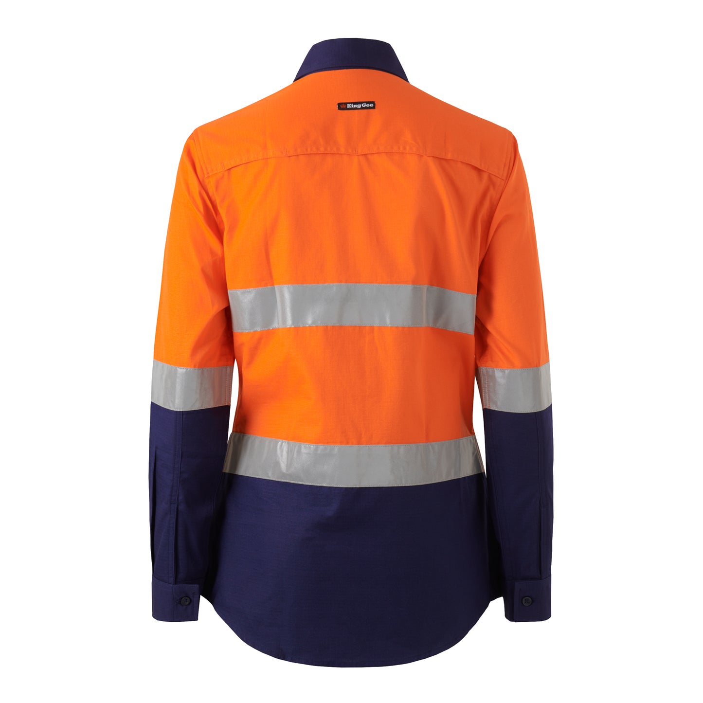 King Gee K44230 Womens Workcool Vented Closed Front Reflective Shirt
