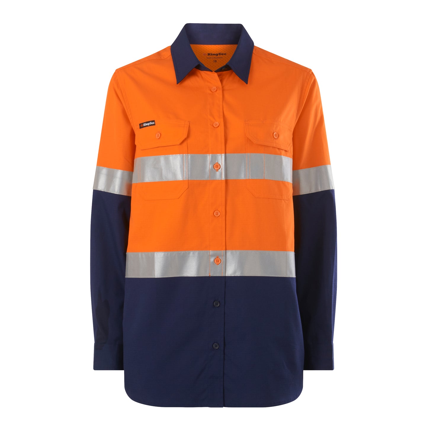 King Gee K44234 Womens Workcool Maternity Reflective Shirt