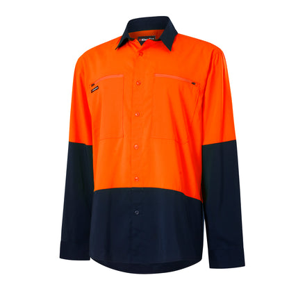 King Gee K54036 DryCool Hi Vis Spliced Shirt Long Sleeve Shirt