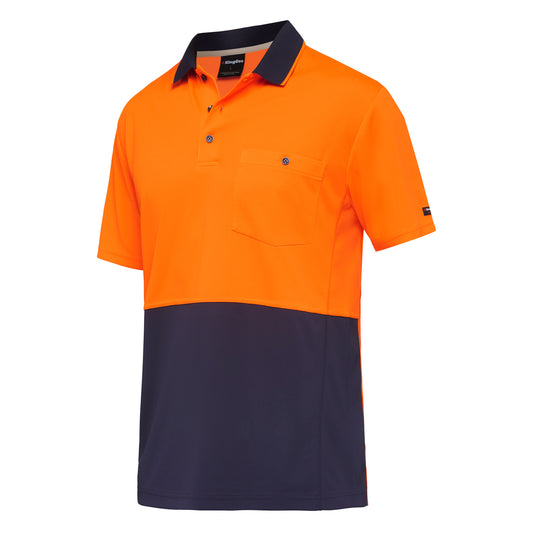 King Gee K54205 Workcool Hyperfreeze Hi-Vis Two Tone Short Sleeve Polo Shirt
