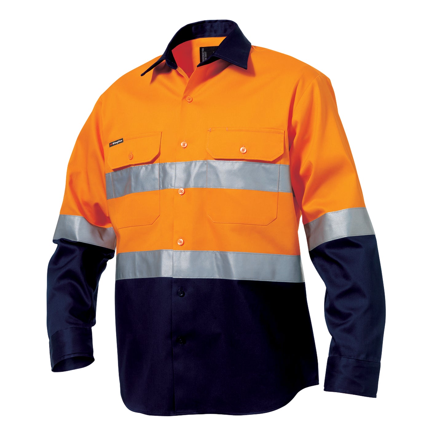 King Gee K54315 Originals Hi-Vis Reflective Two Tone Long Sleeve Work Shirt