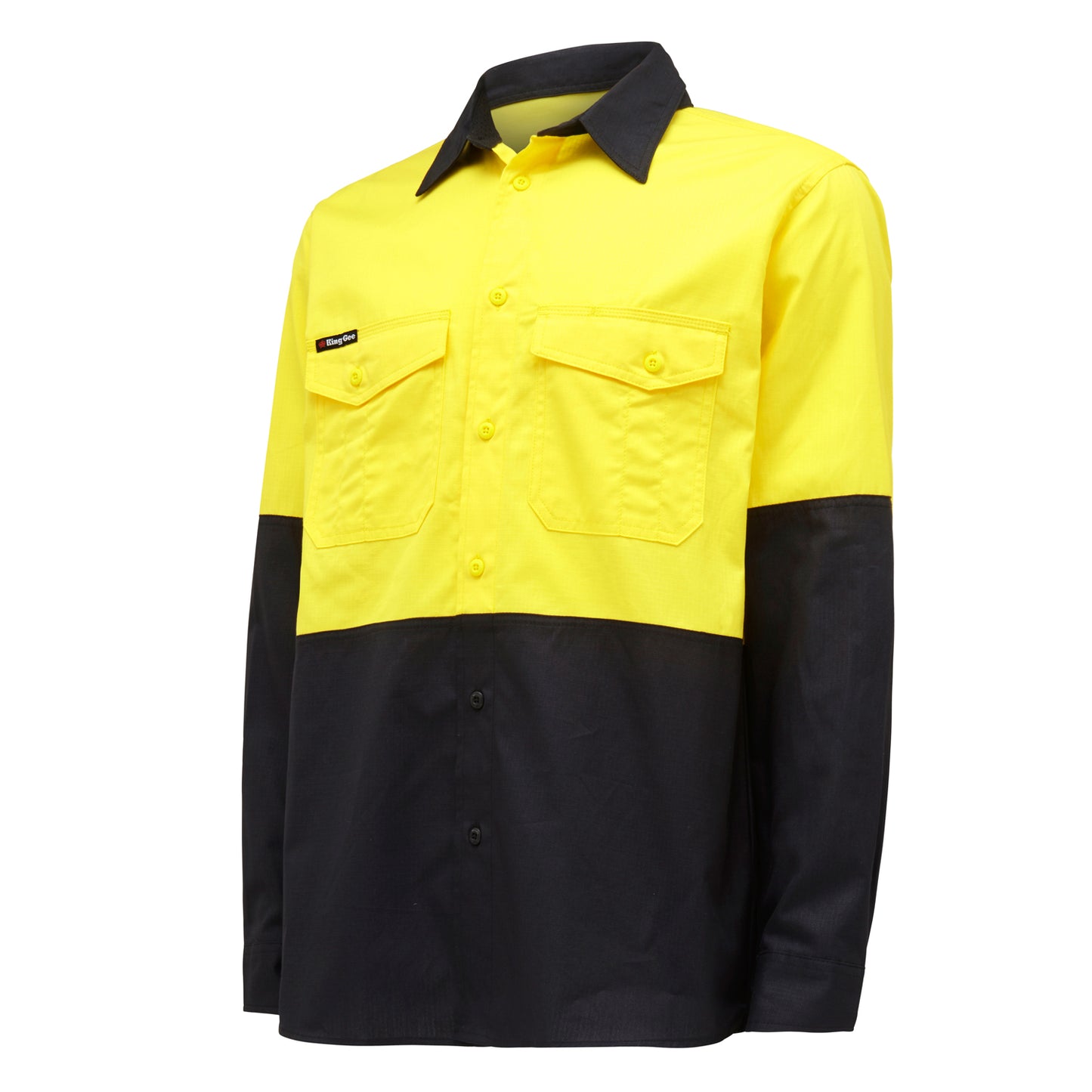 King Gee K54870 Workcool 2 Hi-Vis Two Tone Long Sleeve Drill Work Shirt
