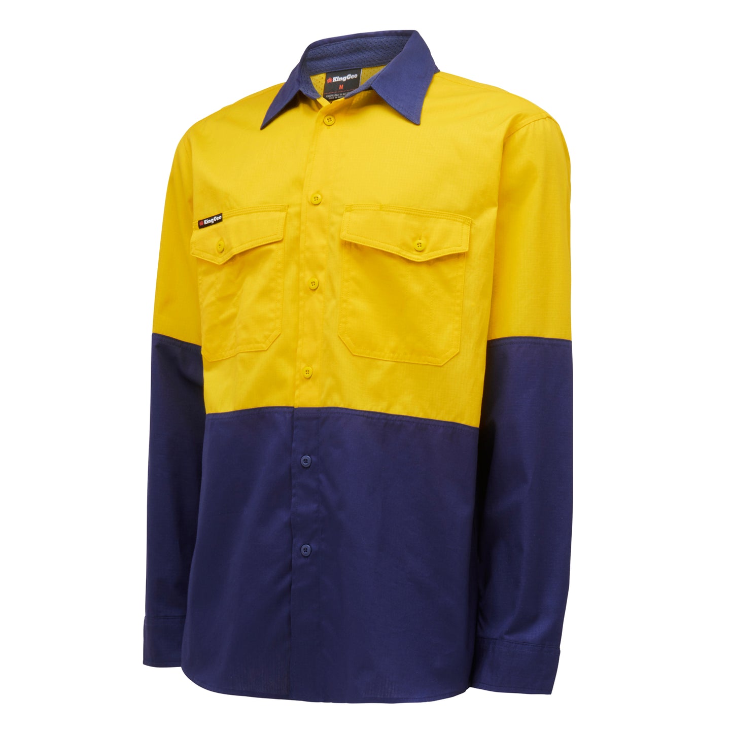 King Gee K54870 Workcool 2 Hi-Vis Two Tone Long Sleeve Drill Work Shirt