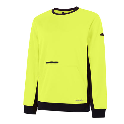 King Gee K55062 Hi Vis Spliced Crew Neck Fleece