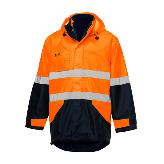 King Gee K55300 Originals 4 in 1 Waterproof Hi-Vis Reflective Work Jacket