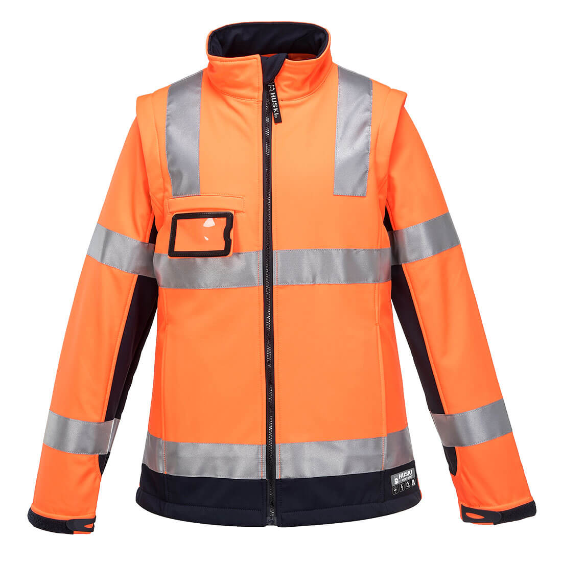 Portwest Huski Kimberley Hi-Vis 2-in-1 Contrast Softshell 3L in Orange