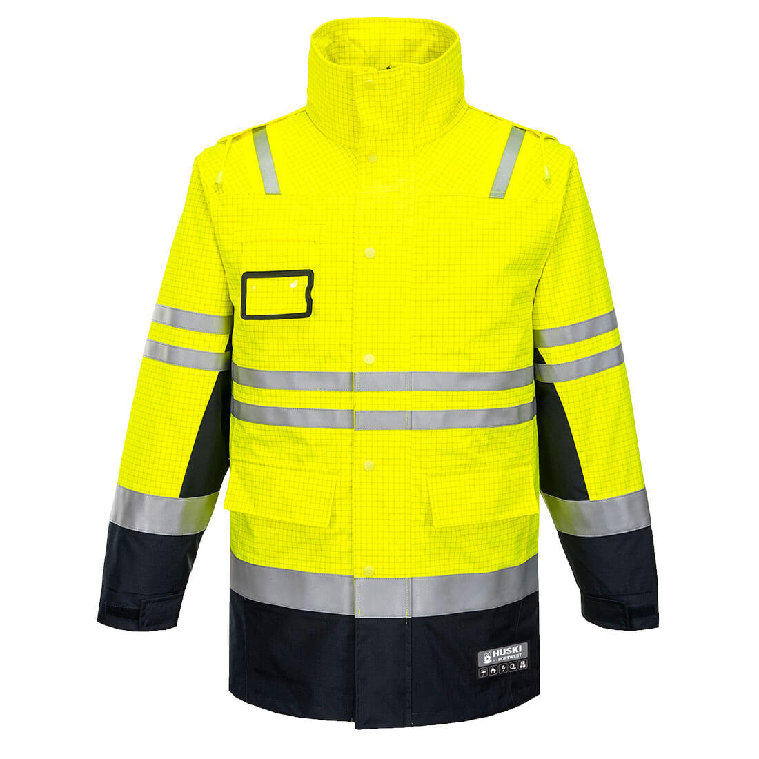Portwest Huski FR Class D/N Fire Jacket in Yellow/Navy