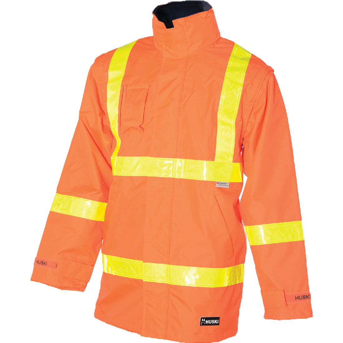Portwest Huski Hi-Vis Roads 2-in-1 Rain Jacket in Orange