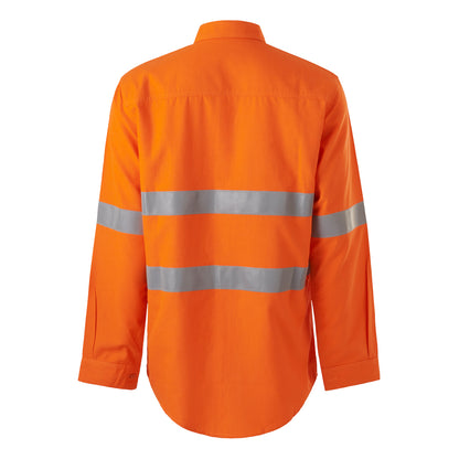 King Gee K84001 Shieldtec LENZING FR Hi-Vis Spliced Open Front Taped Shirt PPE2