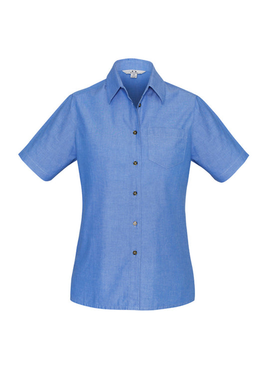 BizCollection LB6200 Womens Chambray Short Sleeve Shirt product front