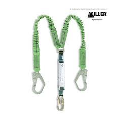 Miller 2M Twin Lanyard w/56mm Scaff hooks on 2 legs & 19mm hook at energy absorber end.