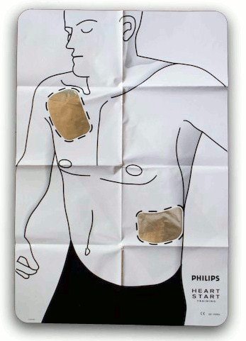 HEARTSTREAM - PHILIPS LM5090A Manikin Flat Man Adult Pad Placement Guide
