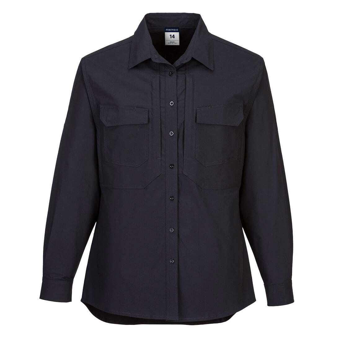 Portwest Women's Utility Stretch Long Sleeve Shirt in Black