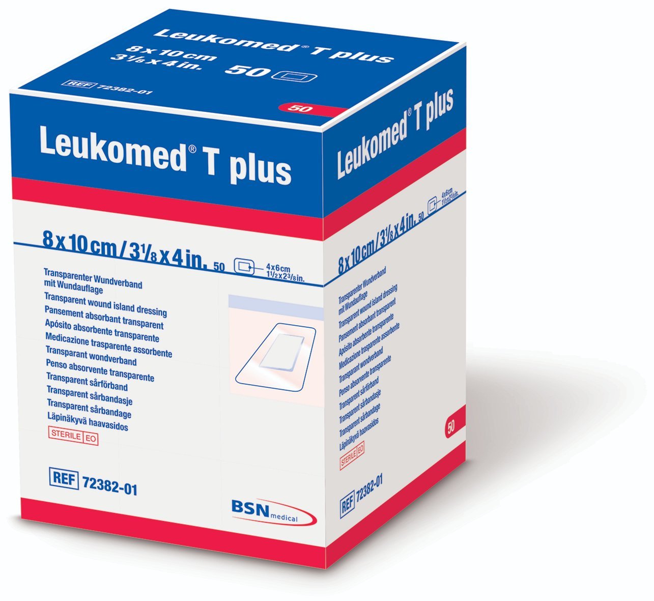 BSN MEDICAL B72382-01 Leukomed T Plus Waterproof Dressing 8cm x 10cm Box of 50