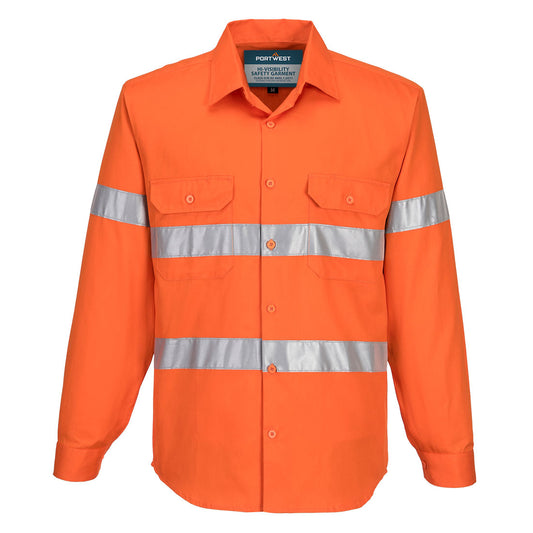 Portwest Darwin Hi-Vis Shirt L/S in Orange