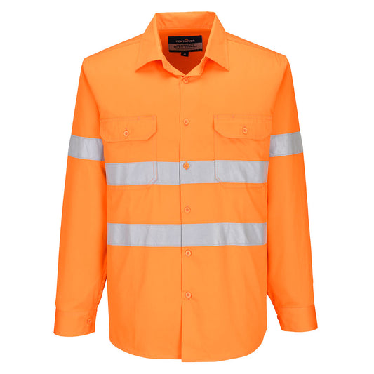 Portwest Darwin Hi-Vis Lightweight Shirt L/S in Orange