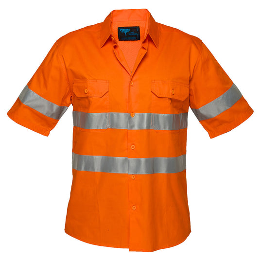 Portwest Hi-Vis Lightweight Short Sleeve Shirt with Tape in Orange