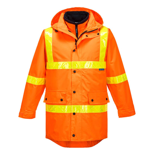 Portwest Squizzy Hi-Vis Roads 4-in-1 Jacket in Orange