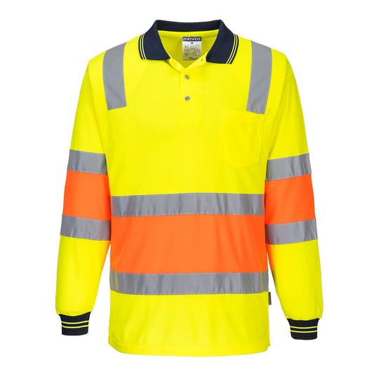 Portwest Two-toned Biomotion Polo Shirt in Yellow/Orange